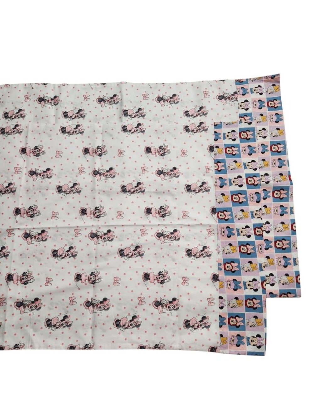 Minnie Mouse on Pink Bows Cotton Fabric Standard handcrafted Pillowcases Set